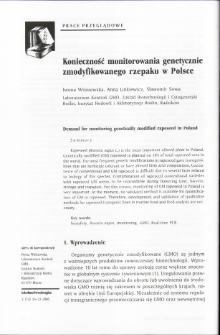 Konieczność monitorowania genetycznie zmodyfikowanego rzepaku w Polsce