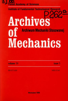 Archives of Mechanics Vol. 51 nr 5 (1999)