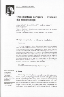The organ transplantation - a challenge for biotechnology