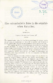 Eine entomologische Reise in die ostgalizischen Karpathen