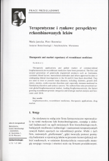Therapeutic and market expectancy of recombinant medicines
