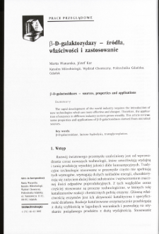 B-D-galactosidases - sources, properties and applications