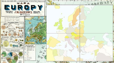 Mapa Europy : wielka szczegółowa ze skorowidzem i statystyką światową
