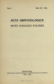 Acta Ornithologica Musei Zoologici Polonici ; t. 1 - Spis treści