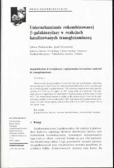 Immobilization of recombinant B-galactosidase in reactions catalysed by transglutaminase