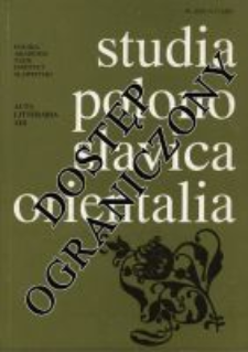 Studia Polono-Slavica Orientalia. Acta Litteraria. [T.] 13 (1992)
