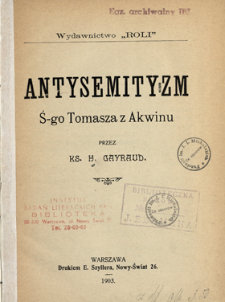 Antysemityzm Ś-go Tomasza z Akwinu