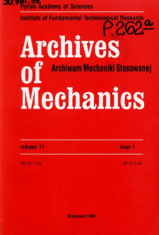Archives of Mechanics Vol. 51 nr 1 (1999)