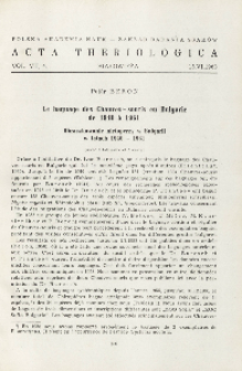 Le baguage des Chauves - souris en Bulgarie de 1940 á 1961; Obrączkowanie nietoperzy w Bułgarii w latach 1940-1961