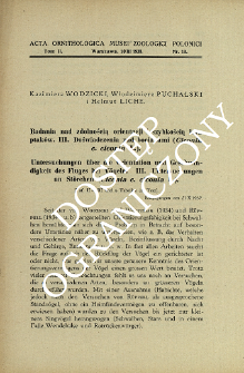 Badania nad zdolnością orientacji i szybkością lotu ptak&oacute;w. 3. Doświadczenia nad bocianami (Ciconia c. ciconia L.)