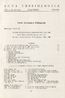 Polish Theriological Bibliography, 1964-1965; Polska Bibliografia Teriologiczna, 1964-1965