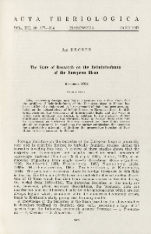 Bisoniana XXII. The state of research on the helminthofauna of the European bison