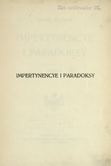 Impertynencye i paradoksy : studya