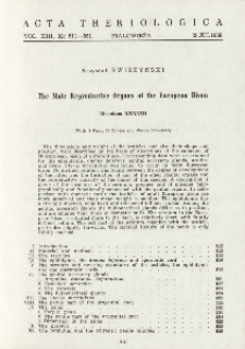 Bisoniana XXXVIII. The male reproductive organs of the European bison