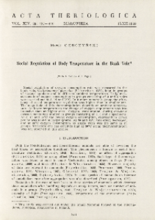 Social regulation of body temperature in the bank vole
