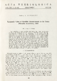 Taxonomic value of mandible measurements in the genus Plecotus Geoffroy, 1818