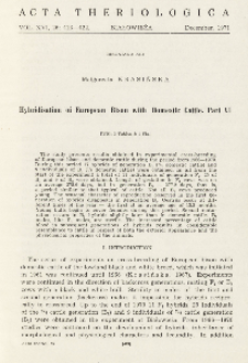 Bisoniana XLI. Hybridisation of European bison with domestic cattle. Part VI