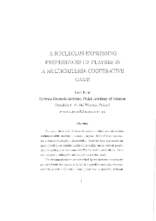 A nucleolus expressing preferences of players in a multicriteria cooperative game