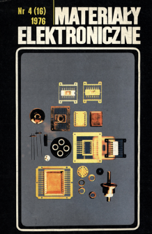 Materiały Elektroniczne 1976 nr 4(16) = Electronic Materials 1976 nr 4(16)