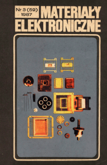 Materiały Elektroniczne 1987 nr 3(59) = Electronic Materials 1987 nr 3(59)