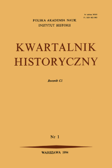 Kwartalnik Historyczny R. 100 nr 1 (1993)