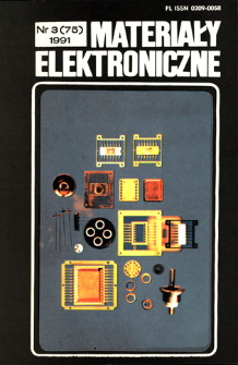 Materiały Elektroniczne 1991 nr 3(75) = Electronic Materials 1991 nr 3(75)