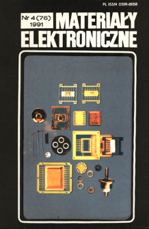 Materiały Elektroniczne 1991 nr 4(76) = Electronic Materials 1991 nr 4(76)