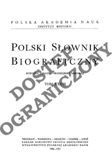 Polski słownik biograficzny T. 28 (1984-1985), Potocki Ignacy Roman - Przerębski Mikołaj