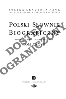 Polski słownik biograficzny T. 37 (1996-1997), Siemiątkowski Antoni - Skaradkiewicz Patrycy
