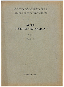 Acta Hydrobiologica Vol. 5 Fasc. 2-3 (1963)