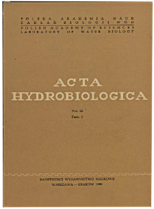 Acta Hydrobiologica Vol. 22 Fasc. 3 (1980)