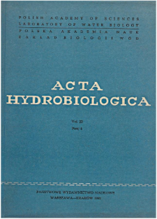 Acta Hydrobiologica Vol. 23 Fasc. 4 (1981)