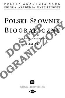 Polski słownik biograficzny T. 40 (2000-2001), Soczyński Karol - Sowiński Ignacy