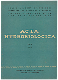 Acta Hydrobiologica Vol. 29 Fasc. 1 (1987)