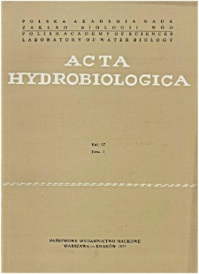 Acta Hydrobiologica Vol. 17 Fasc. 1 (1975)