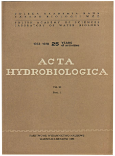 Acta Hydrobiologica Vol. 20 Fasc. 1 (1978)