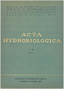 Acta Hydrobiologica Vol. 29 Fasc. 4 (1987)