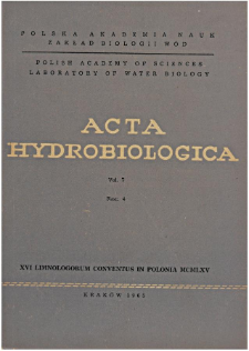 Acta Hydrobiologica Vol. 7 Fasc. 4 (1965)