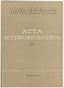 Acta Hydrobiologica Vol. 13 Fasc. 3 (1971)