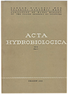 Acta Hydrobiologica Vol. 14 Fasc. 1 (1972)