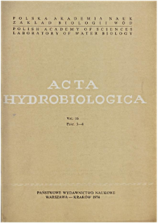 Acta Hydrobiologica Vol. 16 Fasc. 3-4 (1974)