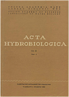Acta Hydrobiologica Vol. 22 Fasc. 4 (1980)