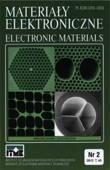Materiały Elektroniczne 2011 T.40 nr 2 = Electronic Materials 2011 T.40 nr 2