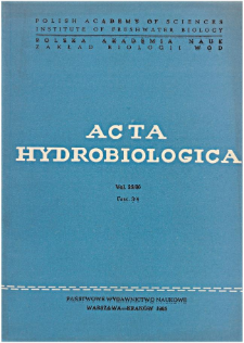 Acta Hydrobiologica Vol. 25/26 Fasc. 3/4 (1983/1984)