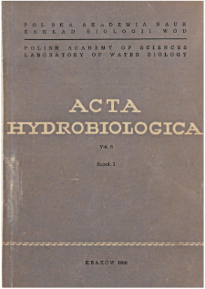 Acta Hydrobiologica Vol. 8 (1966) Suppl. 1