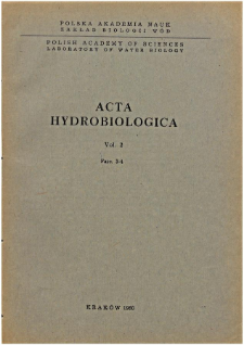 Acta Hydrobiologica Vol. 2 Fasc. 3-4 (1960)