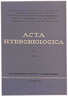 Acta Hydrobiologica Vol. 7 Fasc. 1 (1965)