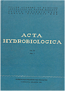 Acta Hydrobiologica Vol. 23 Fasc. 1 (1981)