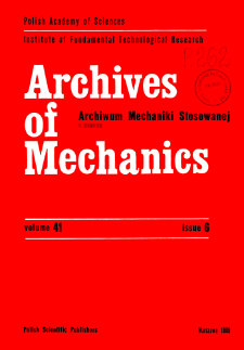 Archives of Mechanics Vol. 41 nr 6 (1989)
