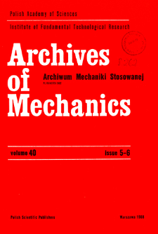 Archives of Mechanics Vol. 40 nr 5-6 (1988)